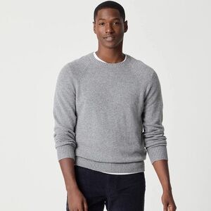 J.Crew Men’s Gray Crewneck Sweater 100% Lambswool, Size Large